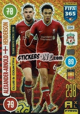 Sticker Trent Alexander-Arnold / Jordan Henderson - FIFA 365: 2020-2021. Adrenalyn XL n. 234 - Panini