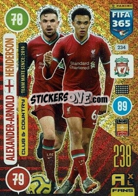 Cromo Trent Alexander-Arnold / Jordan Henderson - FIFA 365: 2020-2021. Adrenalyn XL - Panini