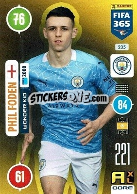 Sticker Phil Foden - FIFA 365: 2020-2021. Adrenalyn XL n. 235 - Panini