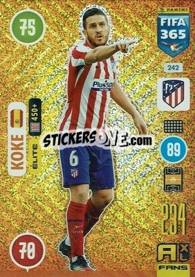 Sticker Koke - FIFA 365: 2020-2021. Adrenalyn XL n. 242 - Panini
