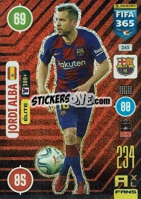 Sticker Jordi Alba - FIFA 365: 2020-2021. Adrenalyn XL n. 245 - Panini