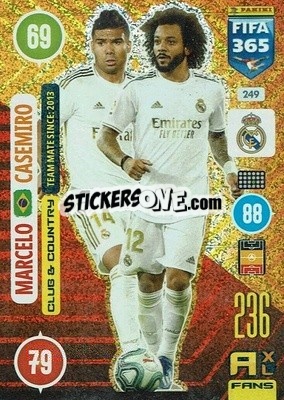 Sticker Marcelo / Casemiro - FIFA 365: 2020-2021. Adrenalyn XL n. 249 - Panini