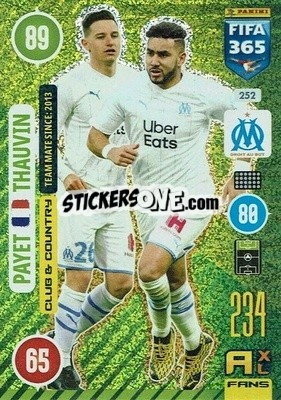 Sticker Dimitri Payet / Florian Thauvin - FIFA 365: 2020-2021. Adrenalyn XL n. 252 - Panini