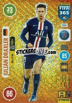 Sticker Julian Draxler - FIFA 365: 2020-2021. Adrenalyn XL n. 254 - Panini