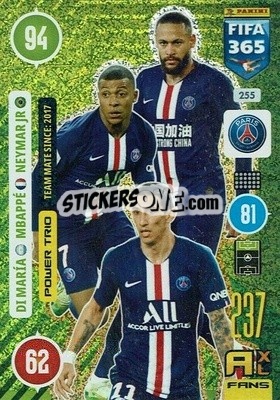 Sticker Ángel Di Maria / Kylian Mbappé / Neymar Jr - FIFA 365: 2020-2021. Adrenalyn XL n. 255 - Panini