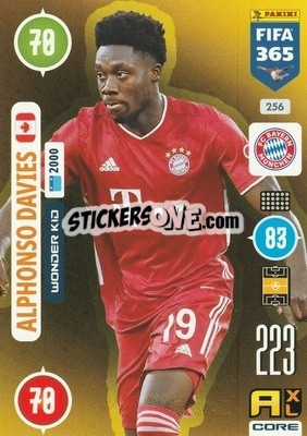 Sticker Alphonso Davies - FIFA 365: 2020-2021. Adrenalyn XL n. 256 - Panini