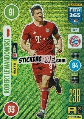 Sticker Robert Lewandowski - FIFA 365: 2020-2021. Adrenalyn XL n. 257 - Panini