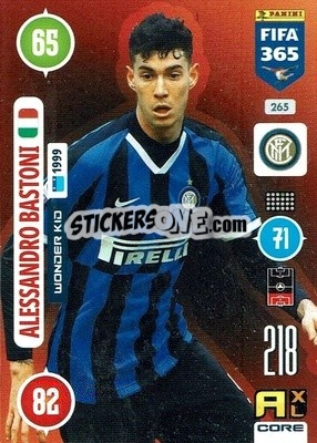 Sticker Alessandro Bastoni - FIFA 365: 2020-2021. Adrenalyn XL n. 265 - Panini