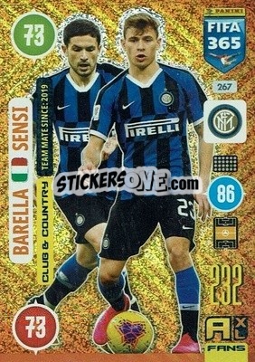 Sticker Nicolò Barella / Stefano Sensi - FIFA 365: 2020-2021. Adrenalyn XL n. 267 - Panini