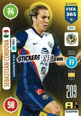 Sticker Sebastián Córdova - FIFA 365: 2020-2021. Adrenalyn XL n. 274 - Panini
