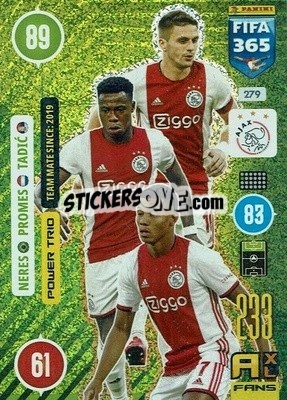 Sticker David Neres / Quincy Promes / Dušan Tadic - FIFA 365: 2020-2021. Adrenalyn XL n. 279 - Panini
