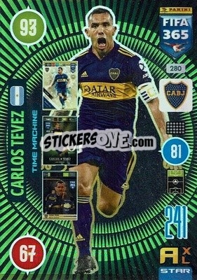 Sticker Carlos Tevez - FIFA 365: 2020-2021. Adrenalyn XL n. 280 - Panini