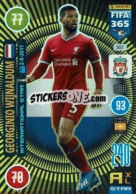 Sticker Georginio Wijnaldum - FIFA 365: 2020-2021. Adrenalyn XL n. 301 - Panini