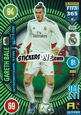 Sticker Gareth Bale - FIFA 365: 2020-2021. Adrenalyn XL n. 314 - Panini