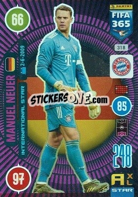 Sticker Manuel Neuer - FIFA 365: 2020-2021. Adrenalyn XL n. 318 - Panini