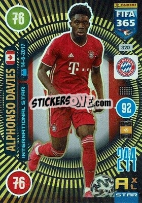 Sticker Alphonso Davies - FIFA 365: 2020-2021. Adrenalyn XL n. 320 - Panini