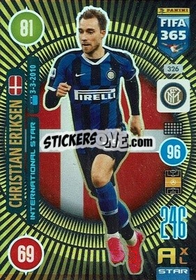 Sticker Christian Eriksen - FIFA 365: 2020-2021. Adrenalyn XL n. 326 - Panini