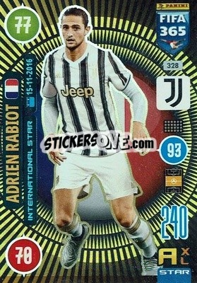 Sticker Adrien Rabiot - FIFA 365: 2020-2021. Adrenalyn XL n. 328 - Panini