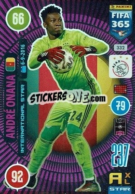 Sticker André Onana - FIFA 365: 2020-2021. Adrenalyn XL n. 332 - Panini