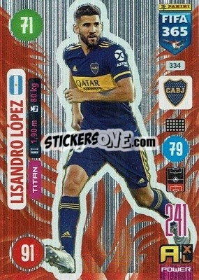 Sticker Lisandro López - FIFA 365: 2020-2021. Adrenalyn XL n. 334 - Panini