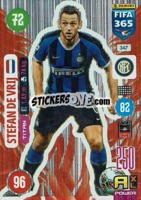 Sticker Stefan de Vrij - FIFA 365: 2020-2021. Adrenalyn XL n. 347 - Panini