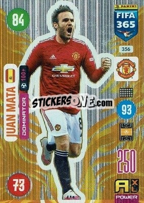 Sticker Juan Mata - FIFA 365: 2020-2021. Adrenalyn XL n. 356 - Panini