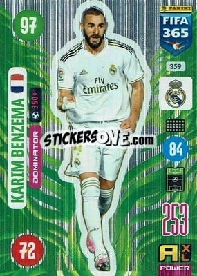 Sticker Karim Benzema - FIFA 365: 2020-2021. Adrenalyn XL n. 359 - Panini