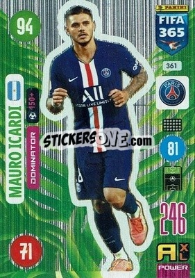 Sticker Mauro Icardi - FIFA 365: 2020-2021. Adrenalyn XL n. 361 - Panini