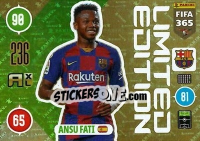 Sticker Ansu Fati - FIFA 365: 2020-2021. Adrenalyn XL n. LE-AF - Panini