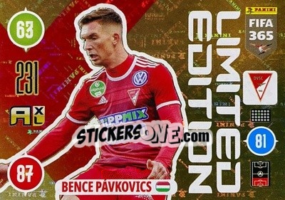 Sticker Bence Pávkovics - FIFA 365: 2020-2021. Adrenalyn XL n. LE-BP - Panini