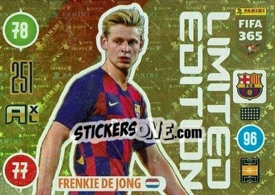 Sticker Frenkie De Jong - FIFA 365: 2020-2021. Adrenalyn XL - Panini