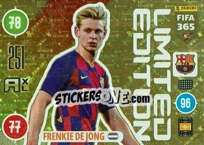 Figurina Frenkie De Jong - FIFA 365: 2020-2021. Adrenalyn XL - Panini