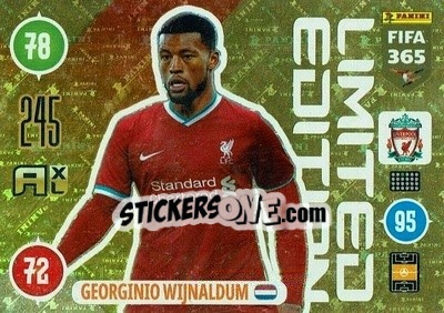 Sticker Georginio Wijnaldum - FIFA 365: 2020-2021. Adrenalyn XL n. LE-GW - Panini