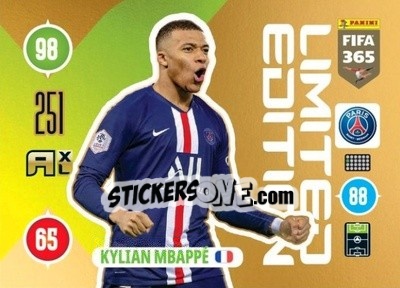 Sticker Kylian Mbappé - FIFA 365: 2020-2021. Adrenalyn XL n. LE-KM - Panini