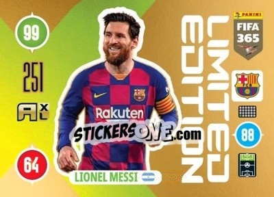 Sticker Lionel Messi - FIFA 365: 2020-2021. Adrenalyn XL n. LE-LM - Panini