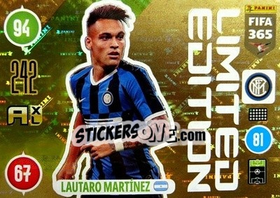 Sticker Lautaro Martinez - FIFA 365: 2020-2021. Adrenalyn XL n. LE-LMA - Panini