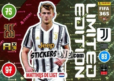 Sticker Matthijs de Ligt - FIFA 365: 2020-2021. Adrenalyn XL n. LE-MDL - Panini