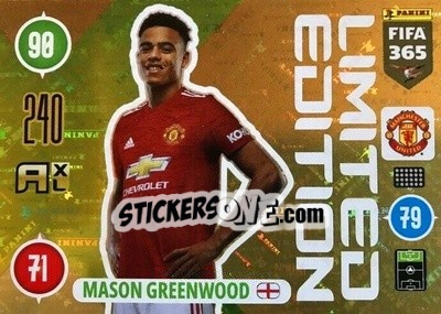 Sticker Mason Greenwood - FIFA 365: 2020-2021. Adrenalyn XL n. LE-MG - Panini