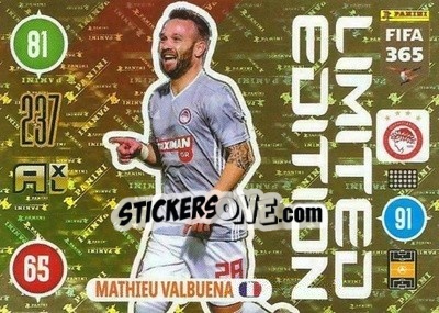 Sticker Mathieu Valbuena - FIFA 365: 2020-2021. Adrenalyn XL n. LE-MV - Panini