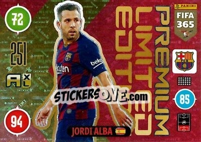 Sticker Jordi Alba - FIFA 365: 2020-2021. Adrenalyn XL n. LEP-JA - Panini