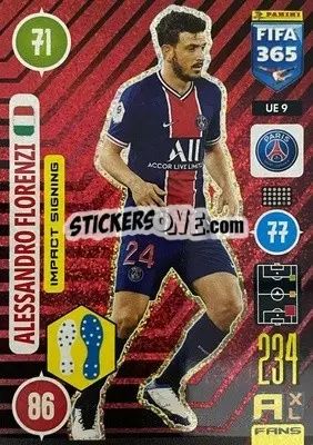 Sticker Alessandro Florenzi - FIFA 365: 2020-2021. Adrenalyn XL n. UE9 - Panini