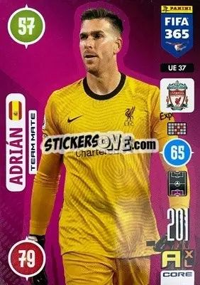 Figurina Adrián - FIFA 365: 2020-2021. Adrenalyn XL n. UE37 - Panini