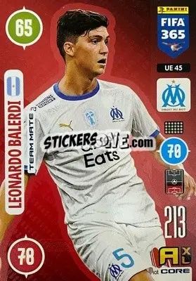 Sticker Leonardo Balerdi - FIFA 365: 2020-2021. Adrenalyn XL n. UE45 - Panini