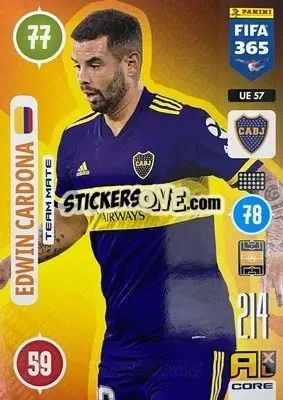 Sticker Edwin Cardona - FIFA 365: 2020-2021. Adrenalyn XL n. UE57 - Panini