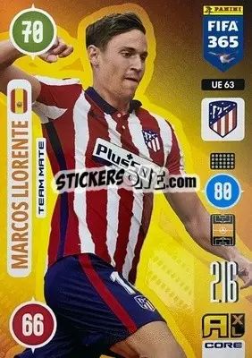 Sticker Marcos Llorente - FIFA 365: 2020-2021. Adrenalyn XL n. UE63 - Panini