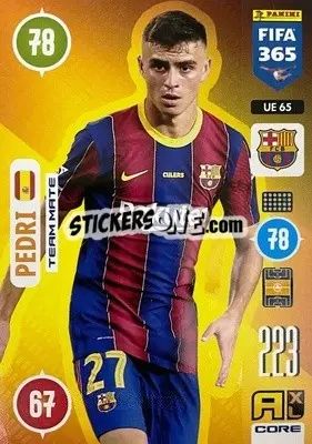 Sticker Pedri - FIFA 365: 2020-2021. Adrenalyn XL n. UE65 - Panini