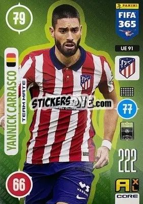 Sticker Yannick Carrasco - FIFA 365: 2020-2021. Adrenalyn XL n. UE91 - Panini