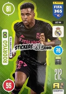Sticker Rodrygo - FIFA 365: 2020-2021. Adrenalyn XL n. UE94 - Panini
