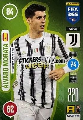 Sticker Alvaro Morata - FIFA 365: 2020-2021. Adrenalyn XL n. UE98 - Panini