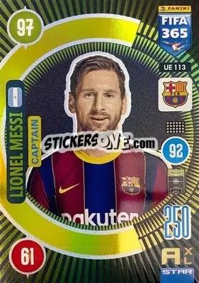Sticker Lionel Messi - FIFA 365: 2020-2021. Adrenalyn XL n. UE113 - Panini